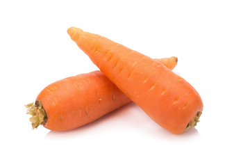fresh carrots isolated on white background