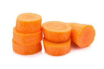 fresh carrots isolated on white background