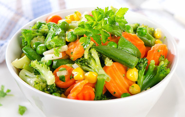 Mixed vegetables in a bowl.