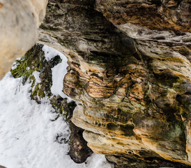 unusual mountain with stone- look