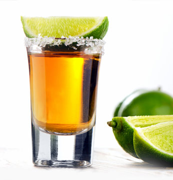 Tequila Shot With Lime