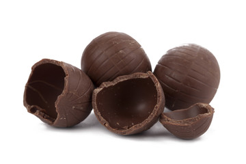 cracked chocolate eggs