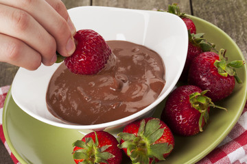 strawberries and chocolate dip