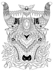 yak adult coloring page