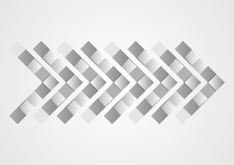 Abstract grey geometric tech arrow design