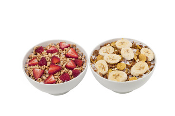 two different bowl of cereals