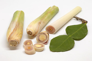 lemon grass on white