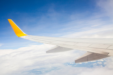 Fototapeta premium View of cloud sky of airplane from window