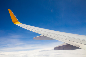 Obraz premium View of cloud sky of airplane from window