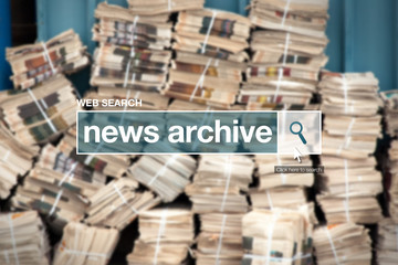 Fototapeta premium Web search bar glossary term - news archive