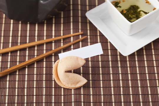 image of chopsticks and empty card.