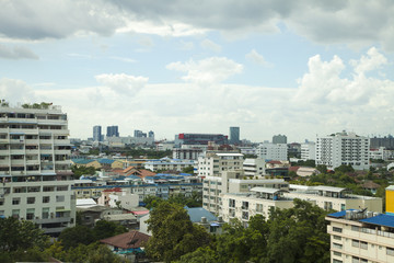 Fototapeta na wymiar Bangkok Thailand, City scape Business district with high building 
