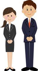 笑顔のビジネスマン　男女