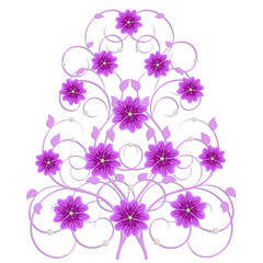 Fototapeta premium Decorative tree with orchid flowers