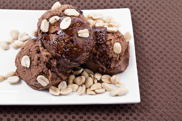 chocolate ice cream with nuts