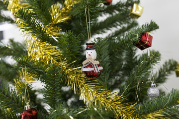 beautiful christmas tree with soft focus color filtered background