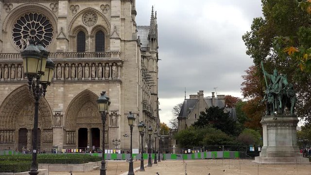 Notre Dame Cathedral de Paris. France. Shot in 4K (ultra-high definition (UHD)).

