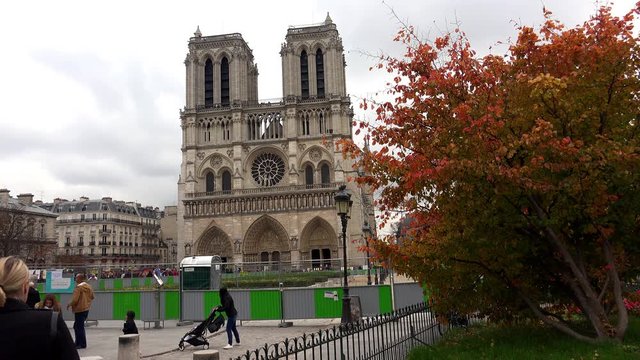 Notre Dame Cathedral de Paris. France. Shot in 4K (ultra-high definition (UHD)).
