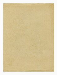 Vintage paper blank isolated on white background. Paper texture for design.