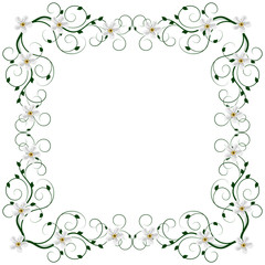 Delicate frame with flowers