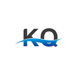 kq initial logo with swoosh blue and grey