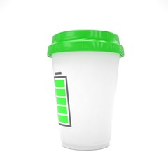 Coffee to go on white. 3d rendering.