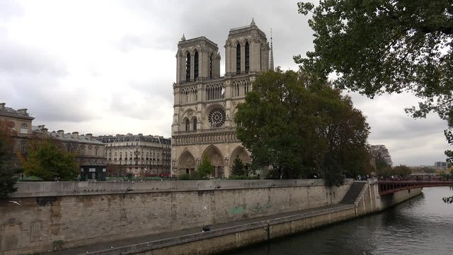 Notre Dame Cathedral de Paris. France. Shot in 4K (ultra-high definition (UHD)).
