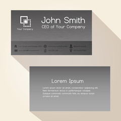 simple brushed metal texture business card design eps10