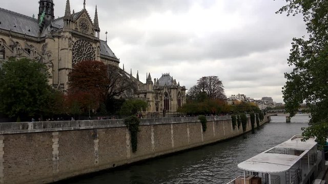 Notre Dame Cathedral de Paris. France. Shot in 4K (ultra-high definition (UHD)).
