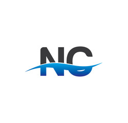 nc initial logo with swoosh blue and grey