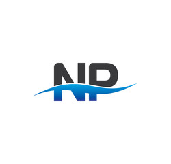 np initial logo with swoosh blue and grey © otakzatikz