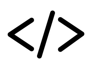 Obraz premium HTML code angle bracket line art icon for apps and websites