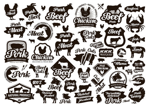 restaurant, cafe vector logo. food, meat or menu, cooking icon