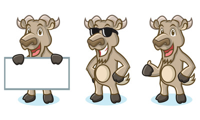 Burly Wood Goat Mascot happy