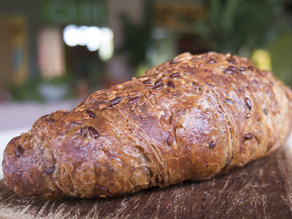 Fresh pastries, close-up croissant