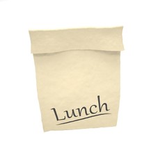 Lunch bag on white. 3d rendering.