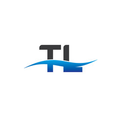 tl initial logo with swoosh blue and grey