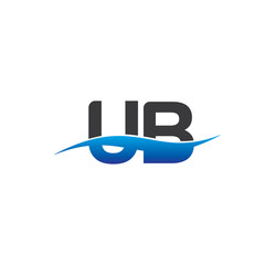 ub initial logo with swoosh blue and grey