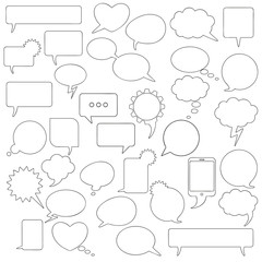 Communication Black Speech Bubbles Set