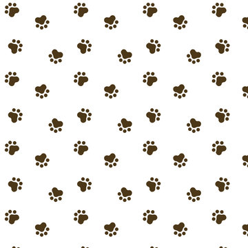 Seamless pattern background footprint dog