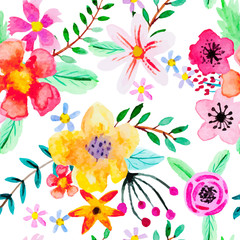 Seamless pattern with abstract flowers.