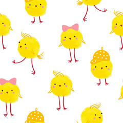 Seamless background with chickens.