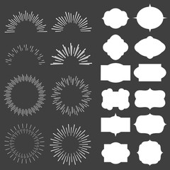 hand drawn sunbursts and frame