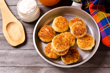 Homemade cottage cheese pancake