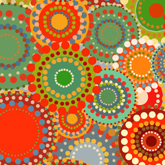 Textile color retro background ornament circles