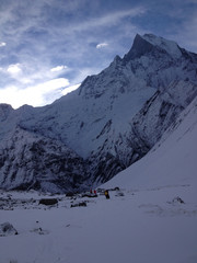 Annapurna Base Camp at the Annapurna South Mountain, Himalayas,