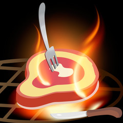 grilled steak vector