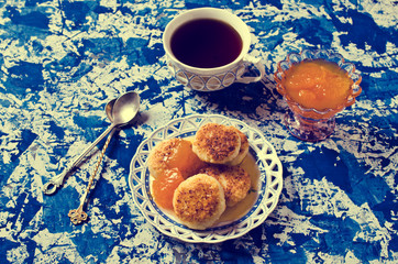 Homemade cottage cheese pancake