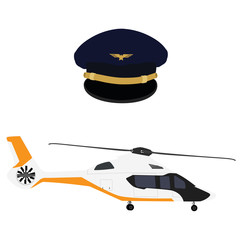 Helicopter and pilot cap © viktorijareut