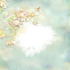 Obraz na płótnie Canvas floral frame with empty space for writing